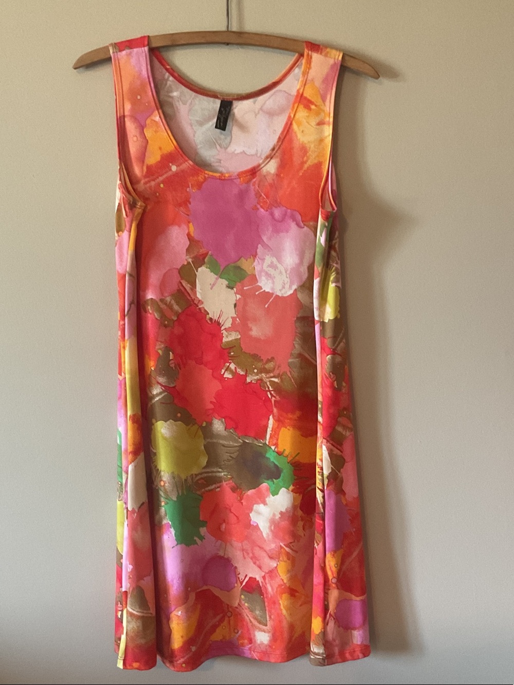 Sleeveless Floral Watercolor Shift Dress - Pink Multi